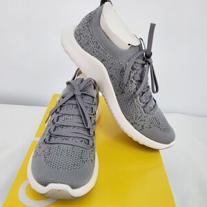 Aetrex Womens 9/9.5 Carly Orthopedic Arch Support Knit Sneakers Grey Stretch New